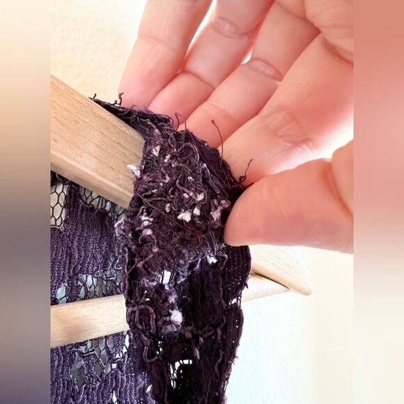 David’s bridal plum high neck lace dress gown bridesmaids ruched womens 6 - Picture 7 of 9